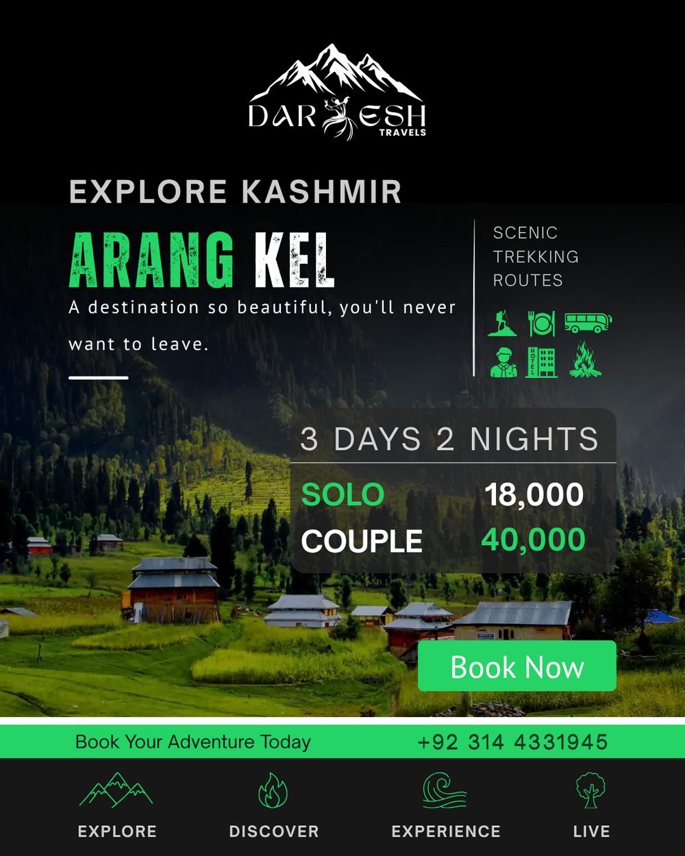 Arang Kel & Taobat tour package poster — Darwesh Travels