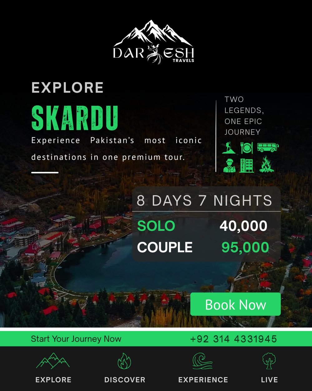 Hunza & Skardu tour package poster — Darwesh Travels