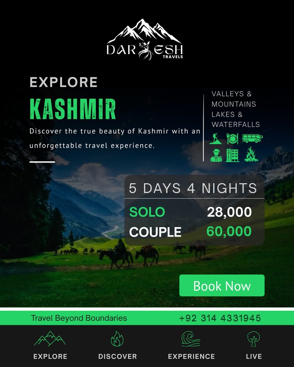 Kashmir + Skardu Minimarg tour package poster — Darwesh Travels