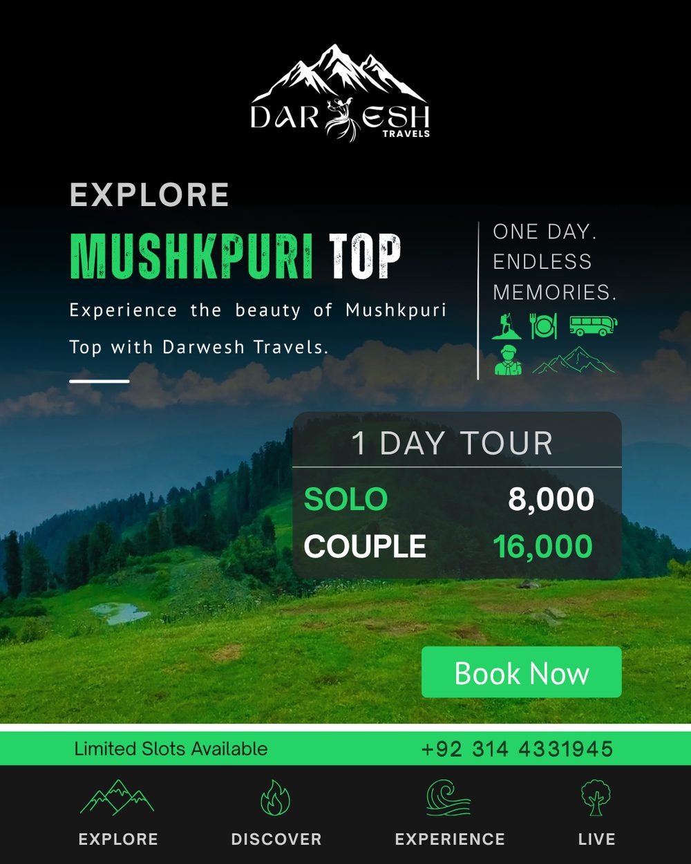 Mushkpuri Top tour package poster — Darwesh Travels