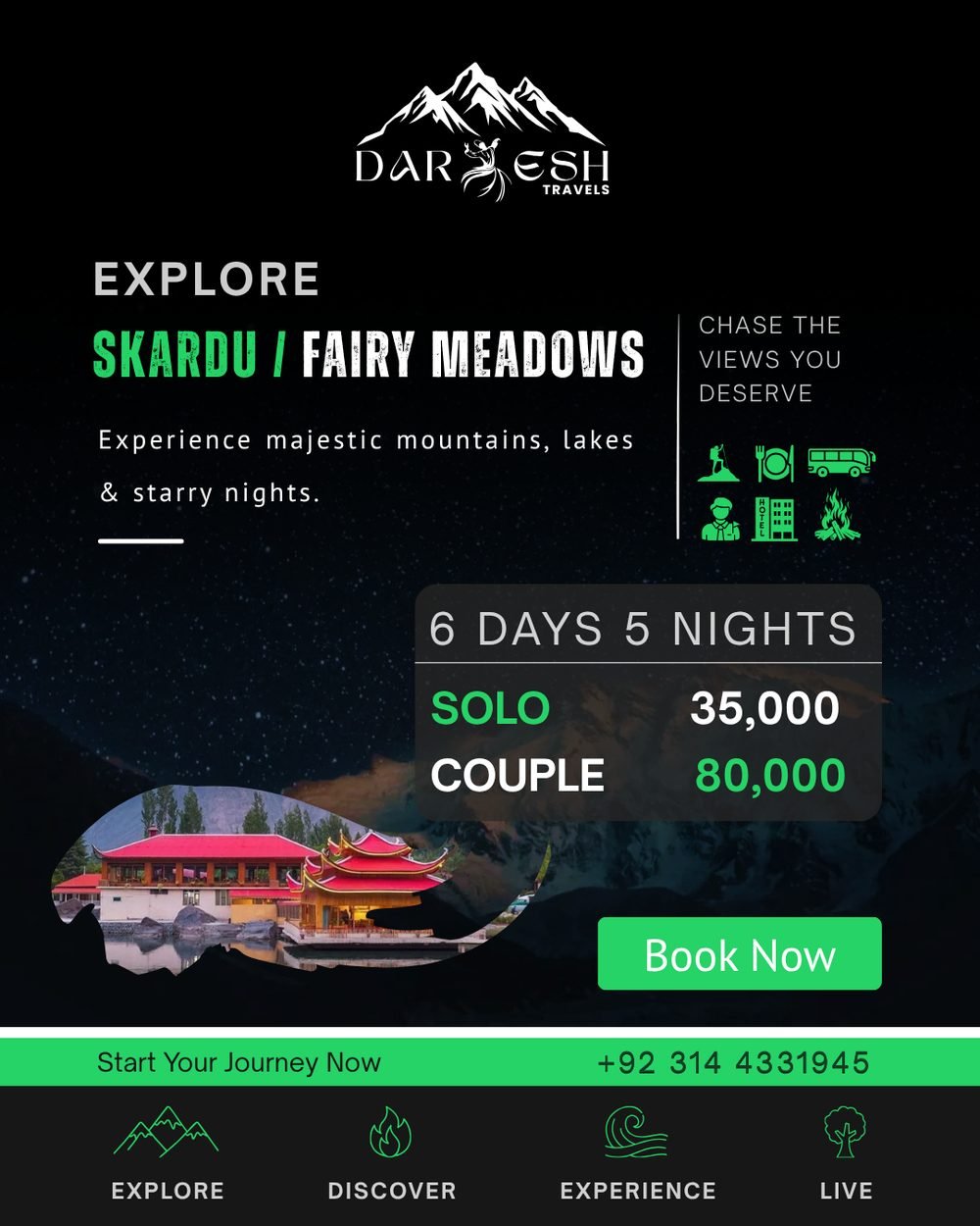 Skardu & Basho tour package poster — Darwesh Travels