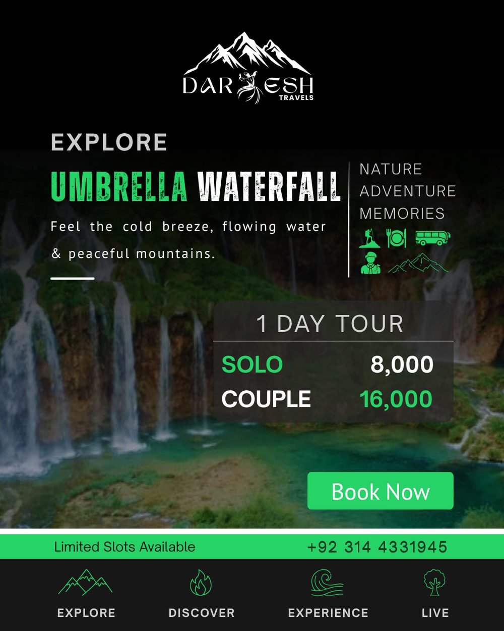 Umbrella Waterfall — Darwesh Travels